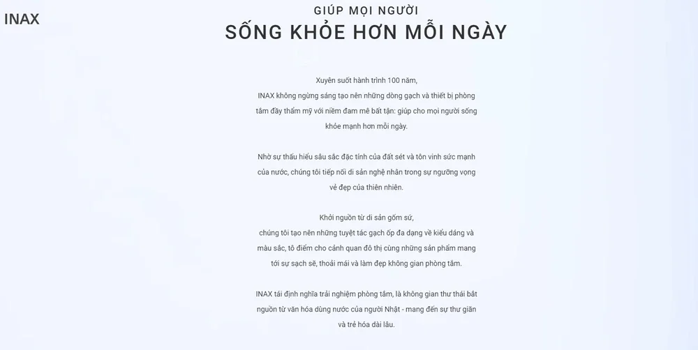 Thương hiệu Inax kỷ niệm 100 năm thành lập 