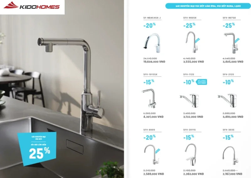 Vòi bếp Inax chiết khấu đến 25% Vòi bếp Inax chiết khấu đến 25%