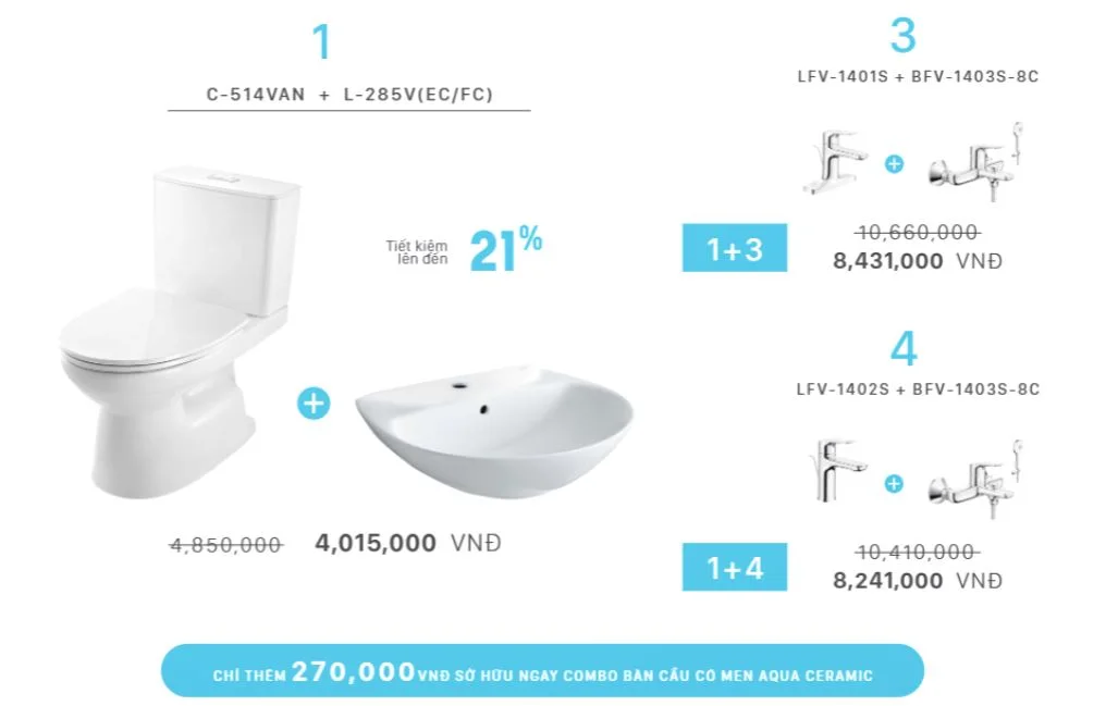 Combo Inax siêu hấp dẫn