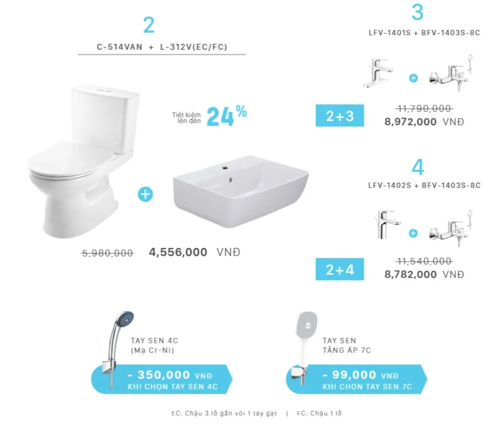 Combo Inax siêu hấp dẫn
