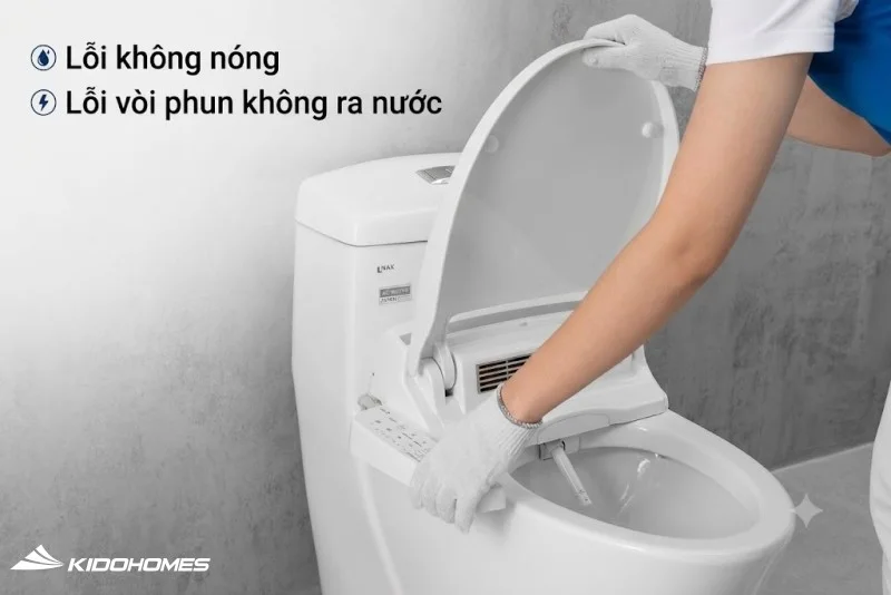 Khắc phục lỗi nắp bồn cầu điện tử INAX không nóng, không phun nước