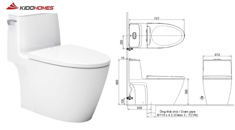 Kích thước bồn cầu Inax thông dụng Kích thước bồn cầu Inax thông dụng