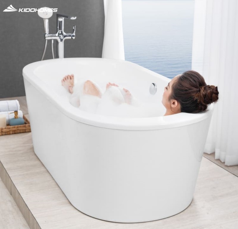 kích thước bồn tắm nằm Inax nhỏ nhất dành cho phòng tắm dưới 5m² là 1200mm (dài) x 750mm (rộng) x 600mm (cao)