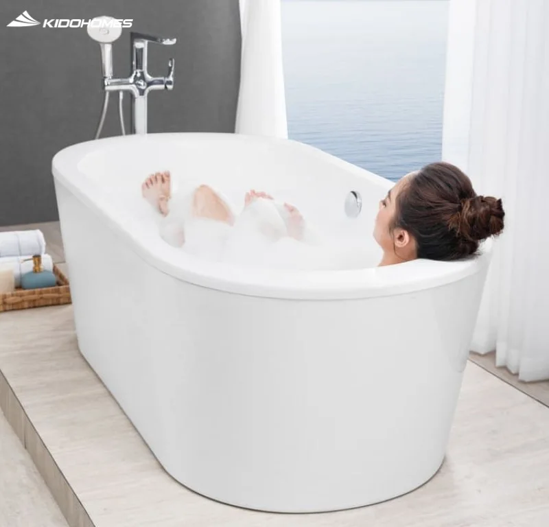 kích thước bồn tắm nằm Inax nhỏ nhất dành cho phòng tắm dưới 5m² là 1200mm (dài) x 750mm (rộng) x 600mm (cao)
