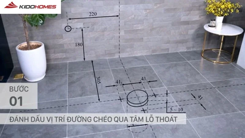Cách lắp đặt bồn cầu thông minh Inax: xác định vị trí lắp đặt, tâm thoát bồn cầu