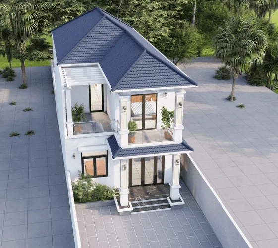 Nhà ống 2 tầng mái Nhật sang trọng