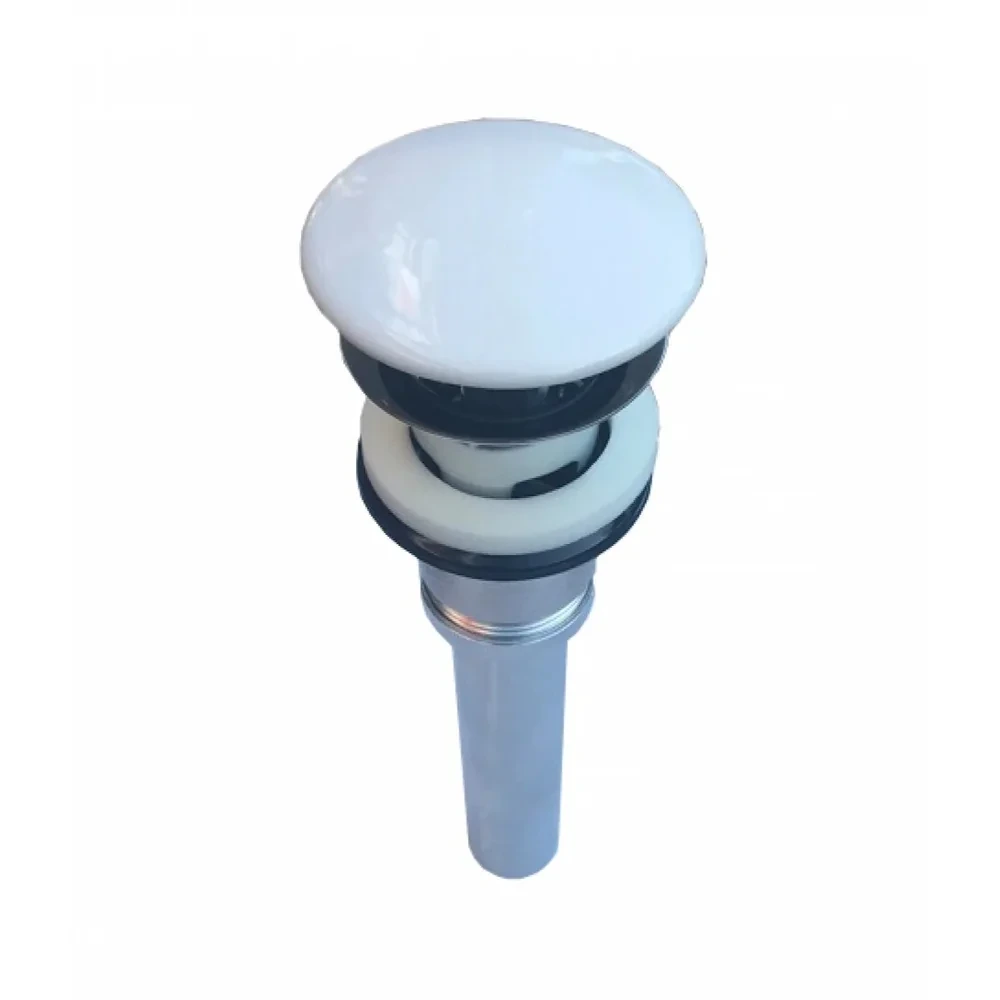 Nút chặn nước sứ INAX 0014068-WC với đầu chặn bằng sứ trắng và thân ống đồng mạ Crom Niken