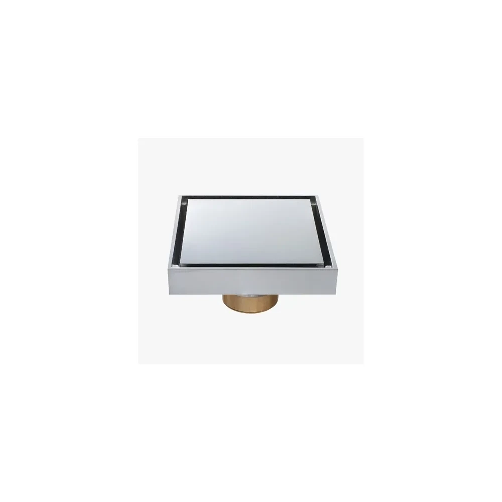 Phễu thoát sàn vuông INAX FDV-10F 100 x 100 mm nắp phẳng mạ crom thân đồng