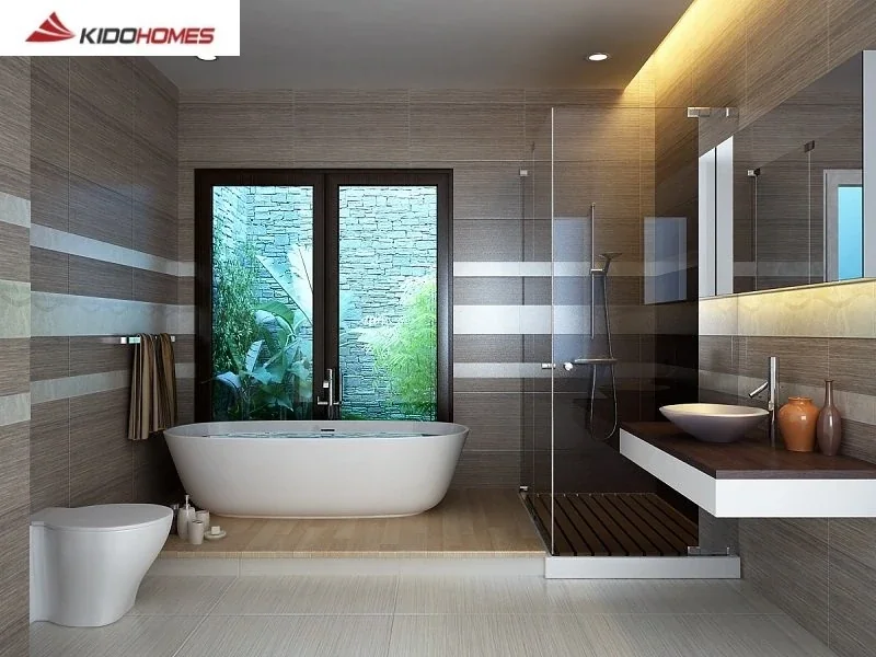 Phòng tắm với không gian mở