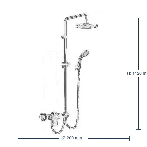 Bản vẽ kỹ thuật Sen cây tắm nóng lạnh INAX BFV-50S-5C