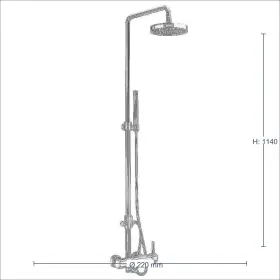 Bản vẽ kỹ thuật Sen cây tắm nóng lạnh INAX BFV-70S