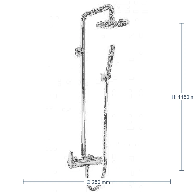 Bản vẽ kỹ thuật Sen cây tắm nóng lạnh INAX BFV-71S
