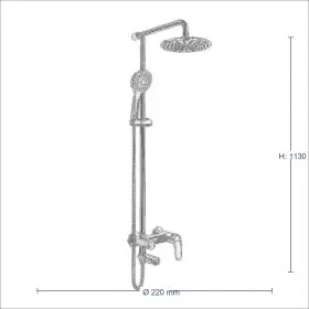 Bản vẽ kỹ thuật Sen cây tắm nóng lạnh INAX BFV-915S