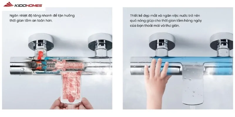 Sen tắm nhiệt độ Inax an toàn tuyệt đối với các gia đình có trẻ nhỏ hoặc người già Sen tắm nhiệt độ Inax an toàn tuyệt đối với các gia đình có trẻ nhỏ hoặc người già