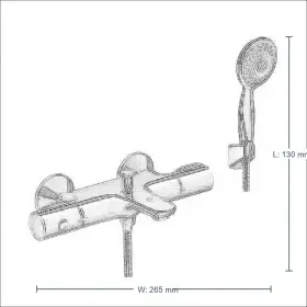 Bản vẽ kỹ thuật Sen tắm nhiệt độ INAX BFV-3413T-3C - Thermostat