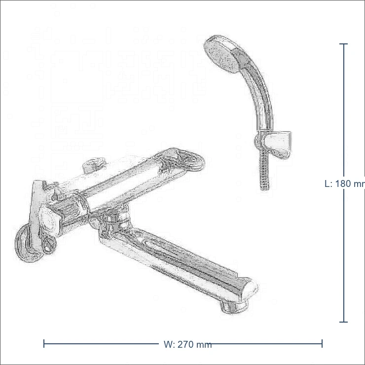 Bản vẽ kỹ thuật Sen tắm nhiệt độ INAX BFV-8145T-5C