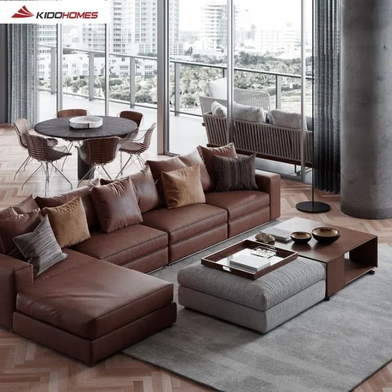 Mẫu sofa chất liệu da