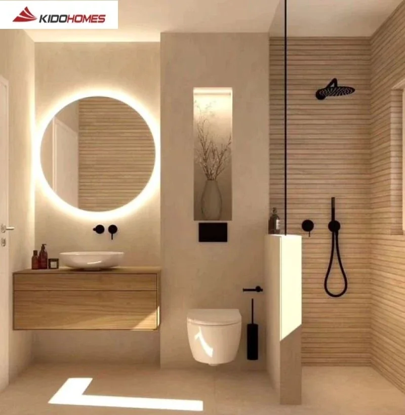 Sử dụng ánh sáng và màu sắc phòng tắm để làm nổi bật không gian