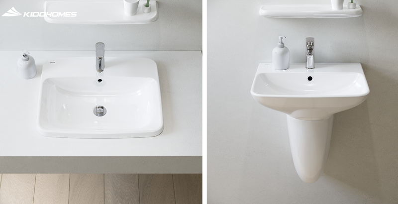 Lavabo nhỏ đặt bàn/bán âm cho phòng tắm mini Lavabo nhỏ đặt bàn/bán âm cho phòng tắm mini