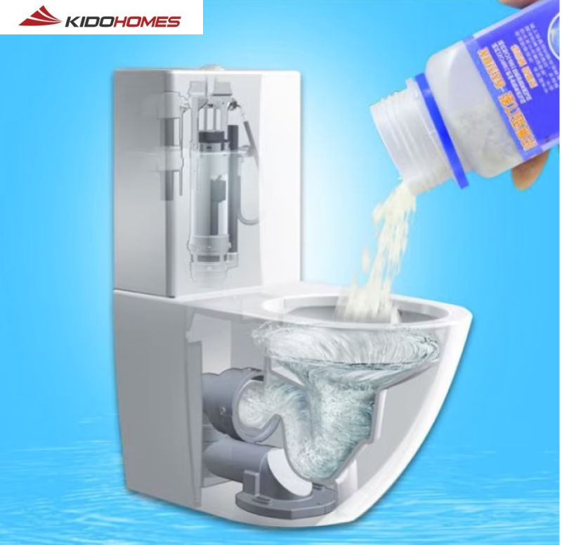 Thông tắc bồn cầu Inax bằng bột thông cống và nước nóng Thông tắc bồn cầu Inax bằng bột thông cống và nước nóng