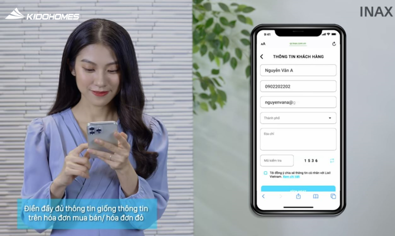 Kích hoạt bảo hành bằng mã QR Inax
