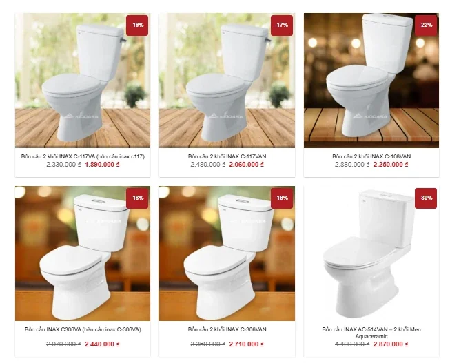 5 mẫu bồn cầu INAX giá rẻ dưới 3 triệu đáng mua nhất 2025