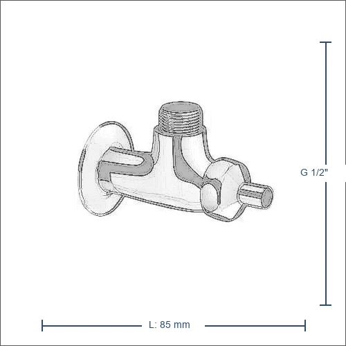 Bản vẽ kỹ thuật kích thước lắp đặt Van vặn khóa INAX A-703-4