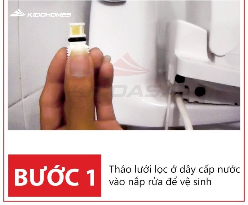 Các bước vệ sinh nắp rửa điện tử của bồn cầu thông minh