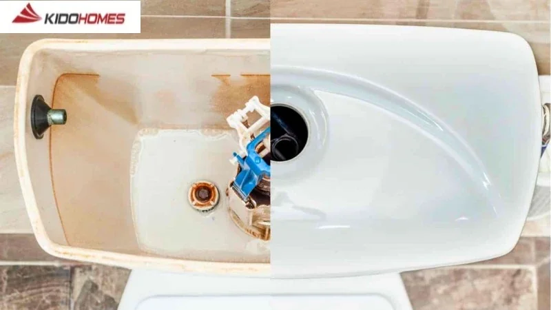 Két nước bồn cầu Inax sau khi vệ sinh