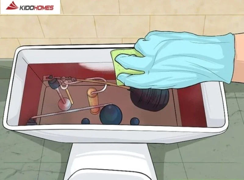 Vệ sinh két nước bồn cầu 