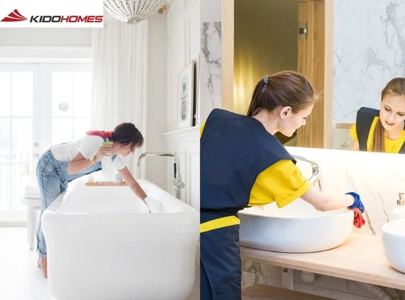 Mẹo làm sạch phòng tắm trong 1 phút: Bí quyết cho không gian luôn sạch sẽ, thơm tho 4 Làm sạch bồn rửa mặt