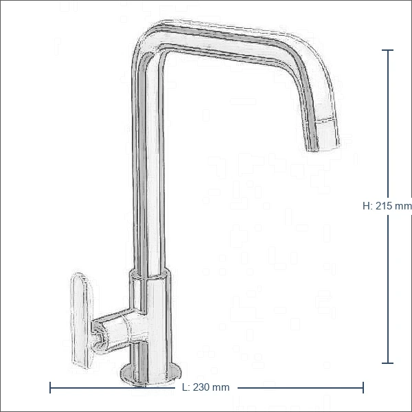 Bản vẽ kỹ thuật Vòi bếp INAX SFV-30S - 1 đường nước lạnh