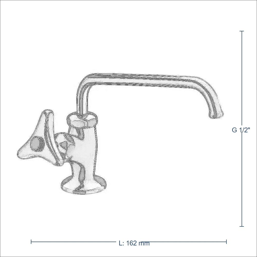 Bản vẽ kỹ thuật Vòi bếp nước lạnh INAX LF-14-13