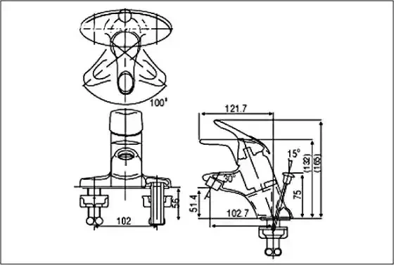 Bản vẽ kỹ thuật Vòi chậu lavabo INAX LFV-201S