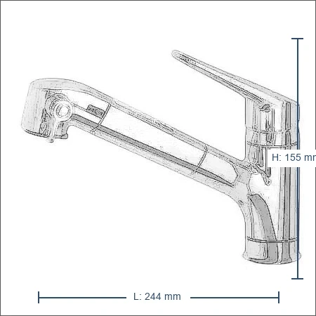 Bản vẽ kỹ thuật Vòi chậu rửa bát INAX JF-AB461SYX - Nóng lạnh