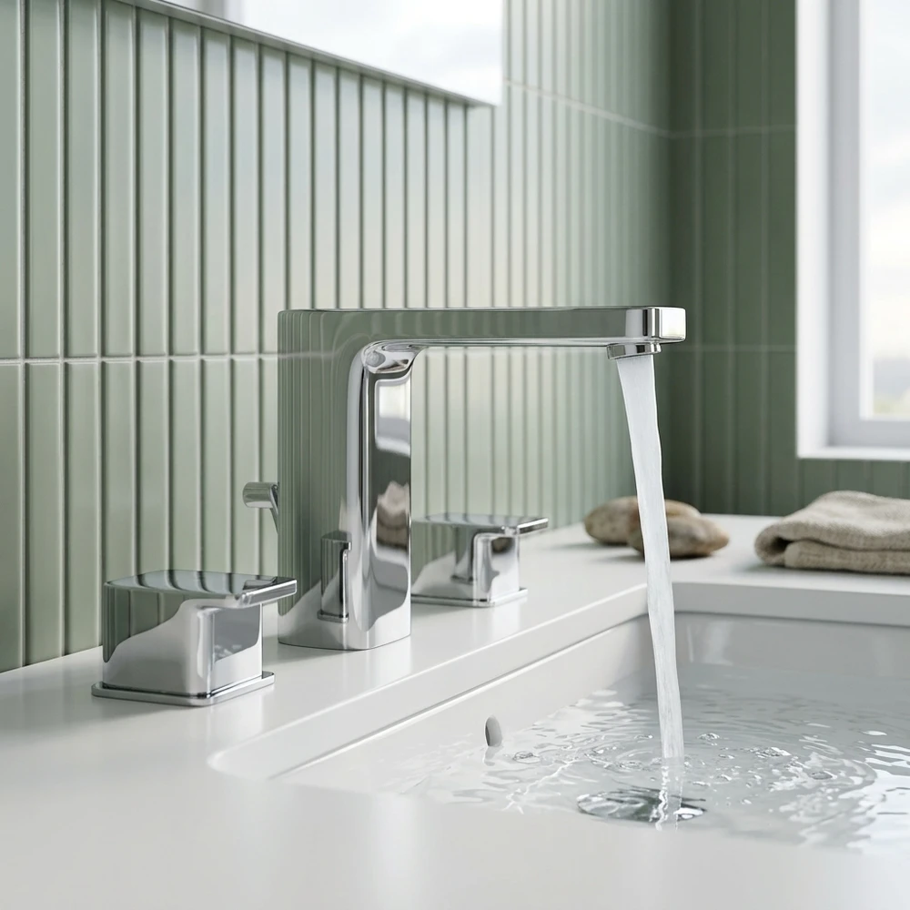 Vòi chậu rửa mặt INAX LFV-5010S nóng lạnh 3 lỗ - Phối cảnh không gian 2
