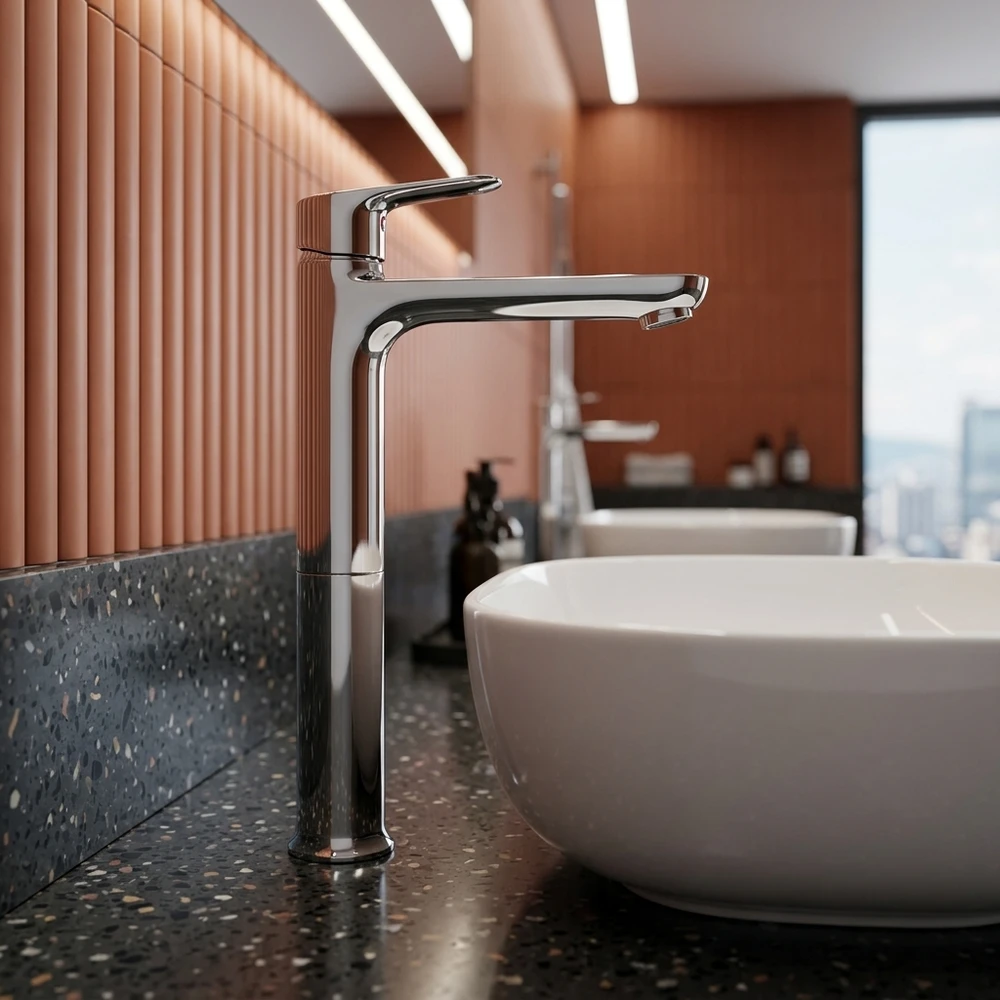 Vòi chậu lavabo nóng lạnh INAX LFV-1402SH không gian phòng tắm sang trọng 2