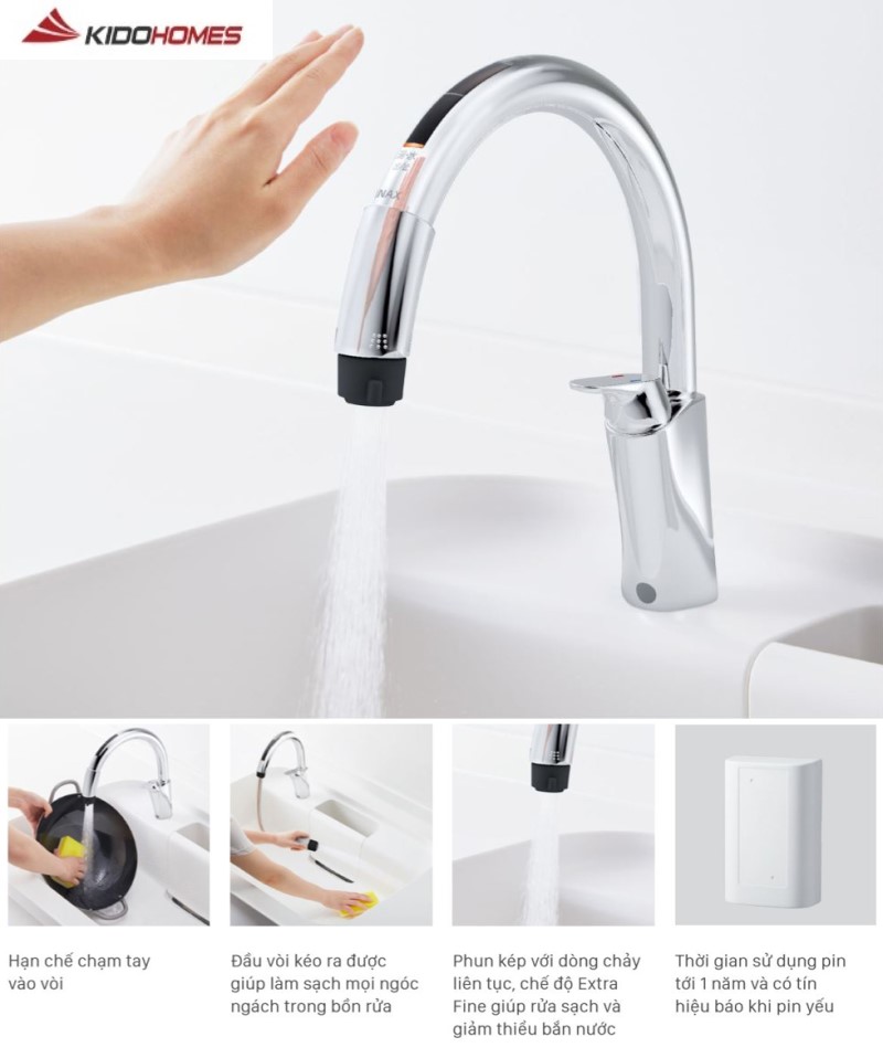 Vòi bếp Inax cảm ứng hiện đại Vòi bếp Inax cảm ứng hiện đại