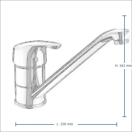 Bản vẽ kỹ thuật kích thước lắp đặt Vòi rửa bát INAX SFV-302S